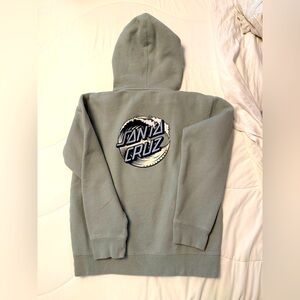 Santa Cruz hoodie. Light sage color. AS.